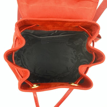 Salvatore Ferragamo Backpack Gancini Suede Leather Red Authentic