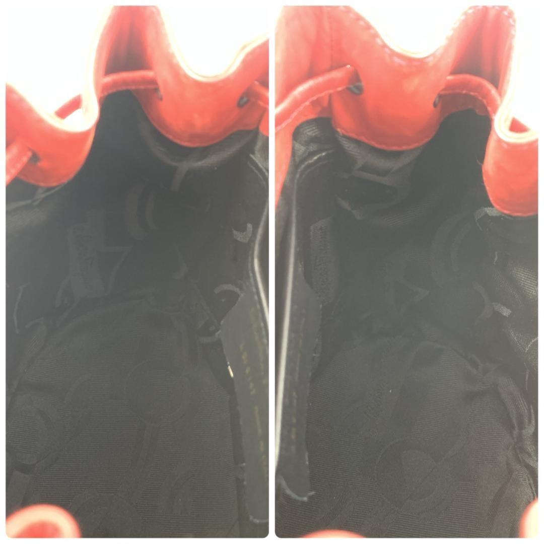 Salvatore Ferragamo Backpack Gancini Suede Leather Red Authentic