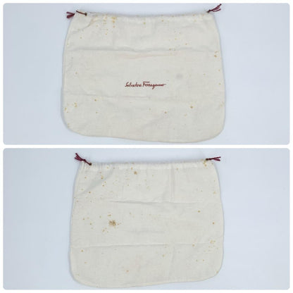 Salvatore Ferragamo Backpack Gancini Suede Leather Red Authentic