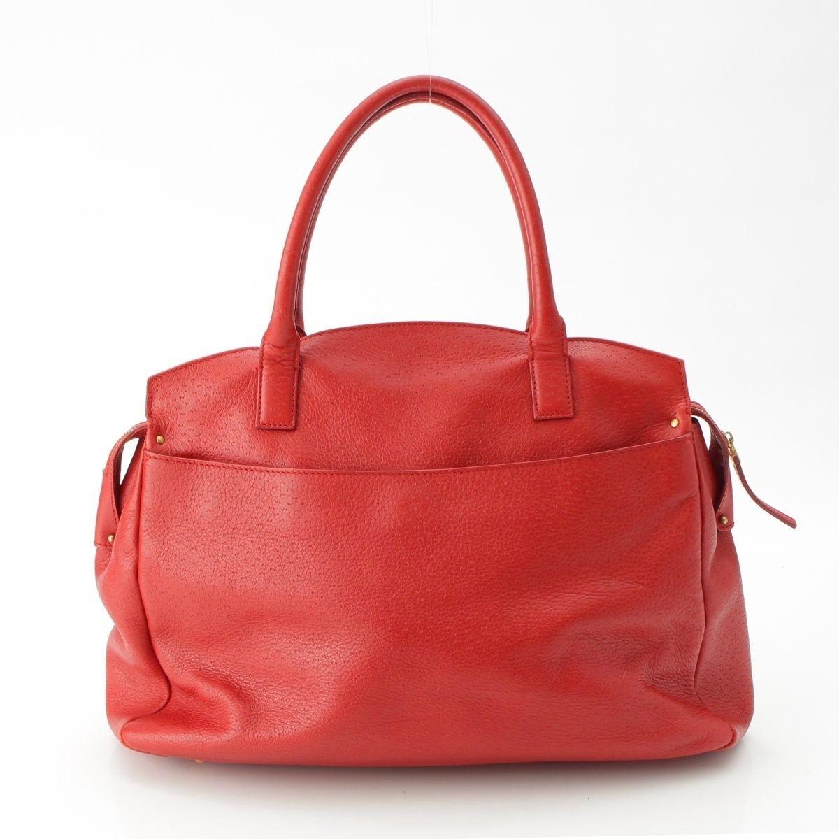 Salvatore Ferragamo Hand Shoulder Bag Tote Purse 2way Gancini Leather Red Auth