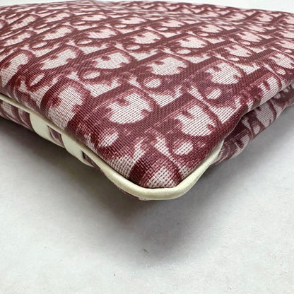 Christian Dior Hand Bag Tote Purse Trotter No.2 Canvas Red White Authentic