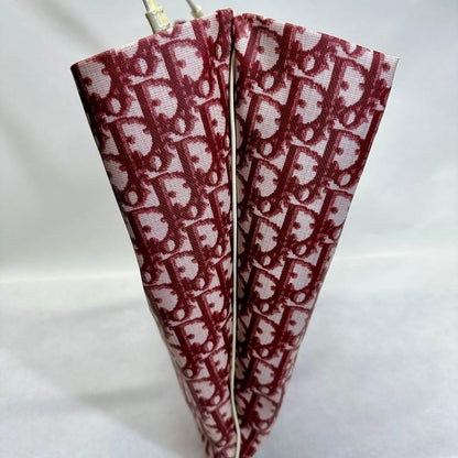 Christian Dior Hand Bag Tote Purse Trotter No.2 Canvas Red White Authentic