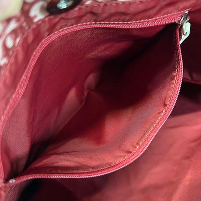 Christian Dior Hand Bag Tote Purse Trotter No.2 Canvas Red White Authentic