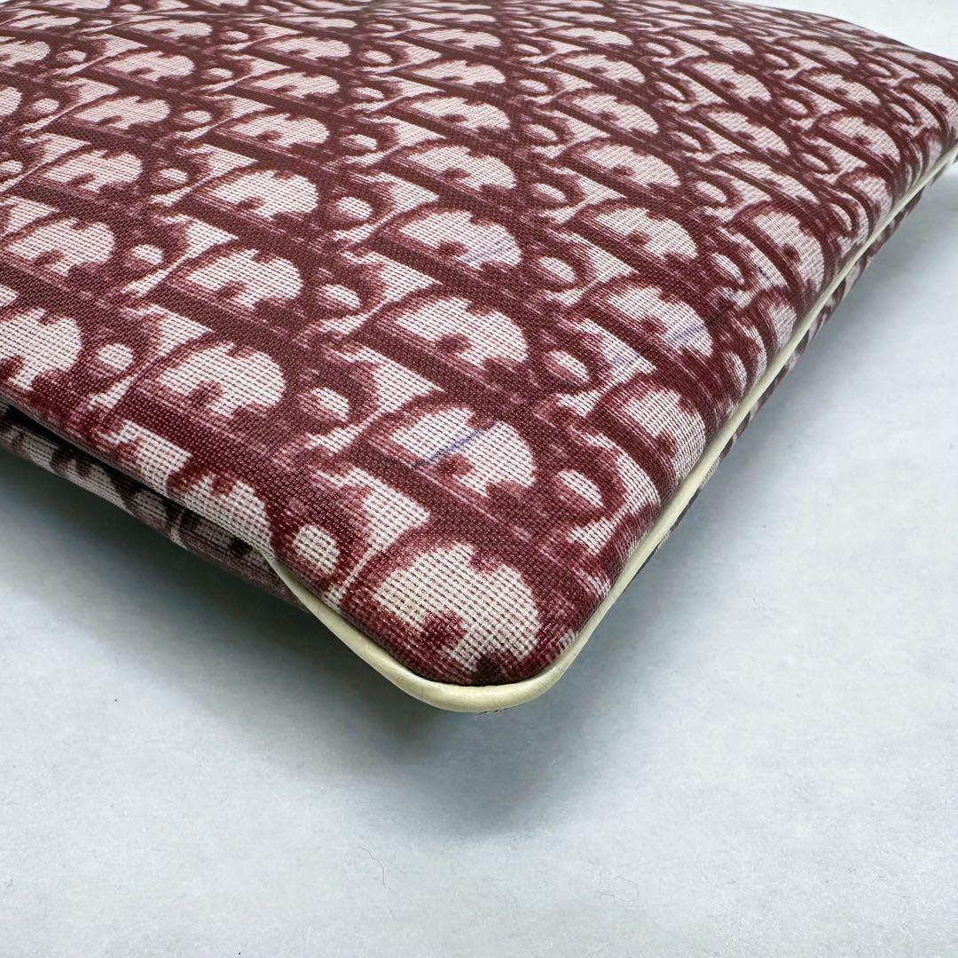 Christian Dior Hand Bag Tote Purse Trotter No.2 Canvas Red White Authentic