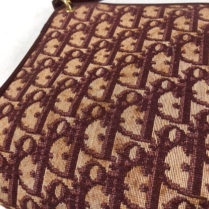 Christian Dior Shoulder Bag Purse Trotter Logo Bordeaux Authentic
