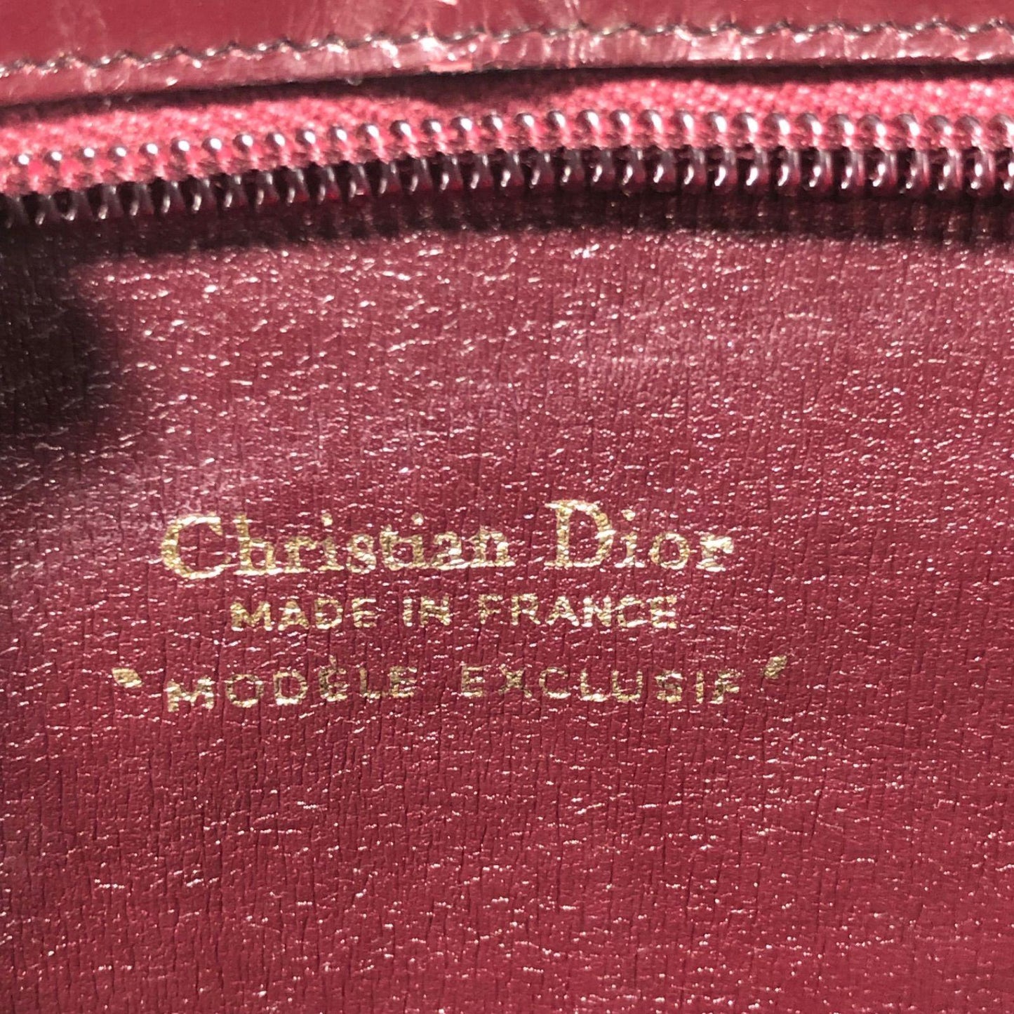 Christian Dior Shoulder Bag Purse Trotter Logo Bordeaux Authentic