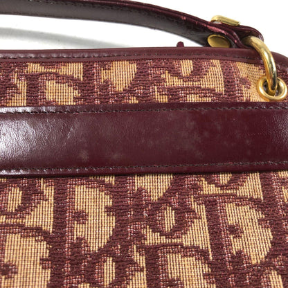 Christian Dior Shoulder Bag Purse Trotter Logo Bordeaux Authentic