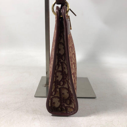 Christian Dior Shoulder Bag Purse Trotter Logo Bordeaux Authentic