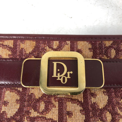 Christian Dior Shoulder Bag Purse Trotter Logo Bordeaux Authentic