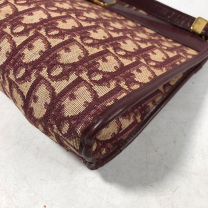 Christian Dior Shoulder Bag Purse Trotter Logo Bordeaux Authentic