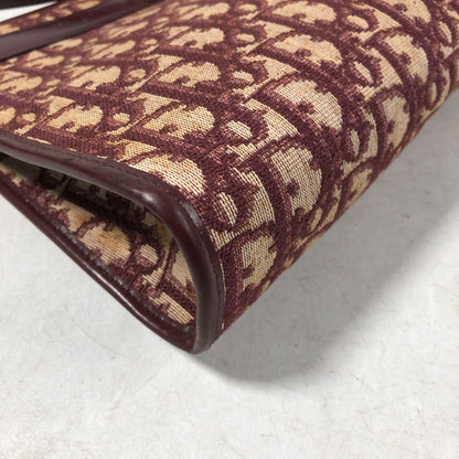 Christian Dior Shoulder Bag Purse Trotter Logo Bordeaux Authentic