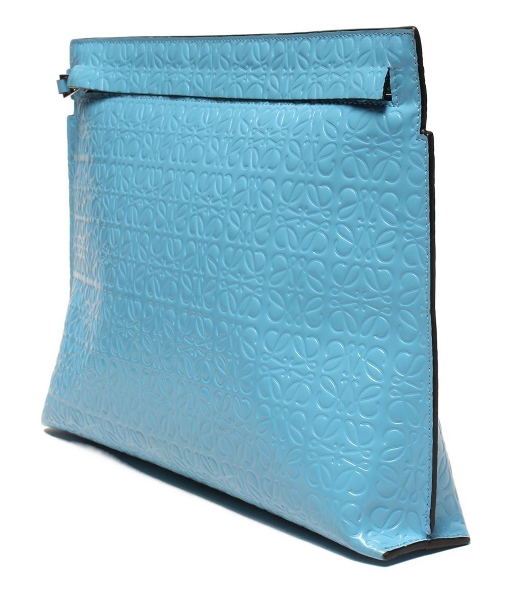 LOEWE Clutch Bag Second Bag Anagram Blue Authentic