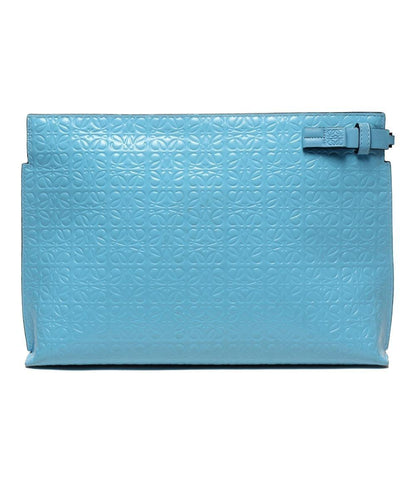 LOEWE Clutch Bag Second Bag Anagram Blue Authentic