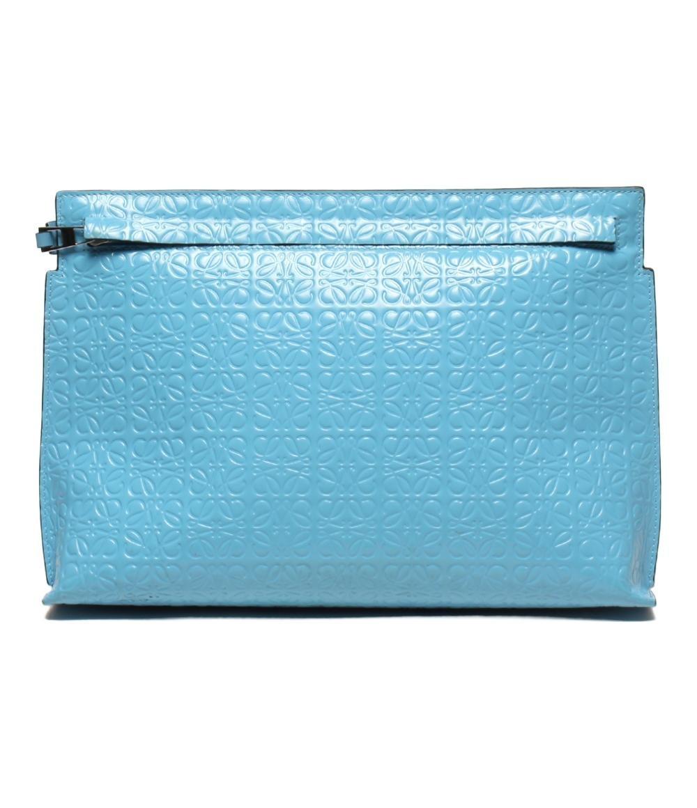 LOEWE Clutch Bag Second Bag Anagram Blue Authentic