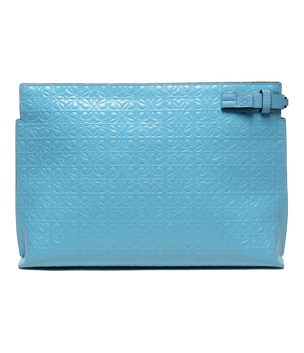 LOEWE Clutch Bag Second Bag Anagram Blue Authentic
