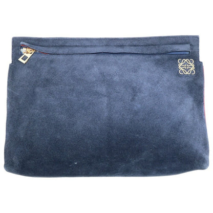 LOEWE Clutch Bag Second Bag Anagram Leather Black Authentic