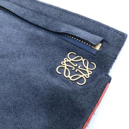 LOEWE Clutch Bag Second Bag Anagram Leather Black Authentic