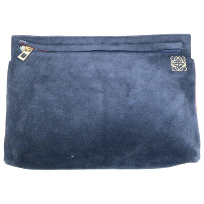 LOEWE Clutch Bag Second Bag Anagram Leather Black Authentic