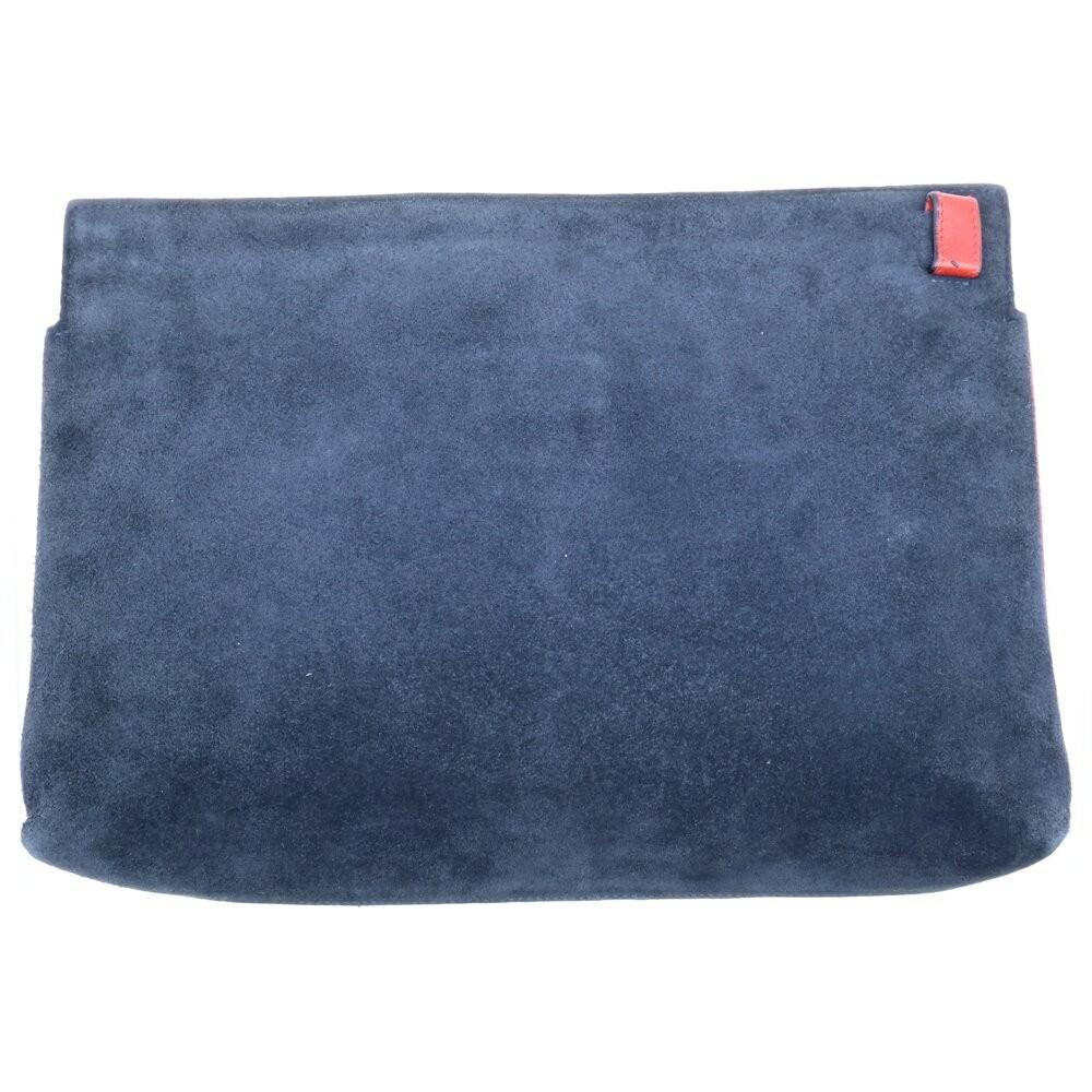 LOEWE Clutch Bag Second Bag Anagram Leather Black Authentic