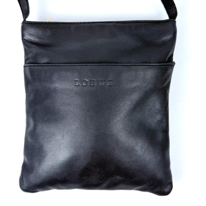 LOEWE Smartphone Shoulder Mini Bag Purse Logo Leather Black Authentic