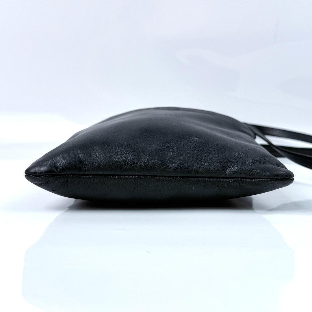 LOEWE Smartphone Shoulder Mini Bag Purse Logo Leather Black Authentic