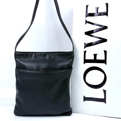 LOEWE Smartphone Shoulder Mini Bag Purse Logo Leather Black Authentic