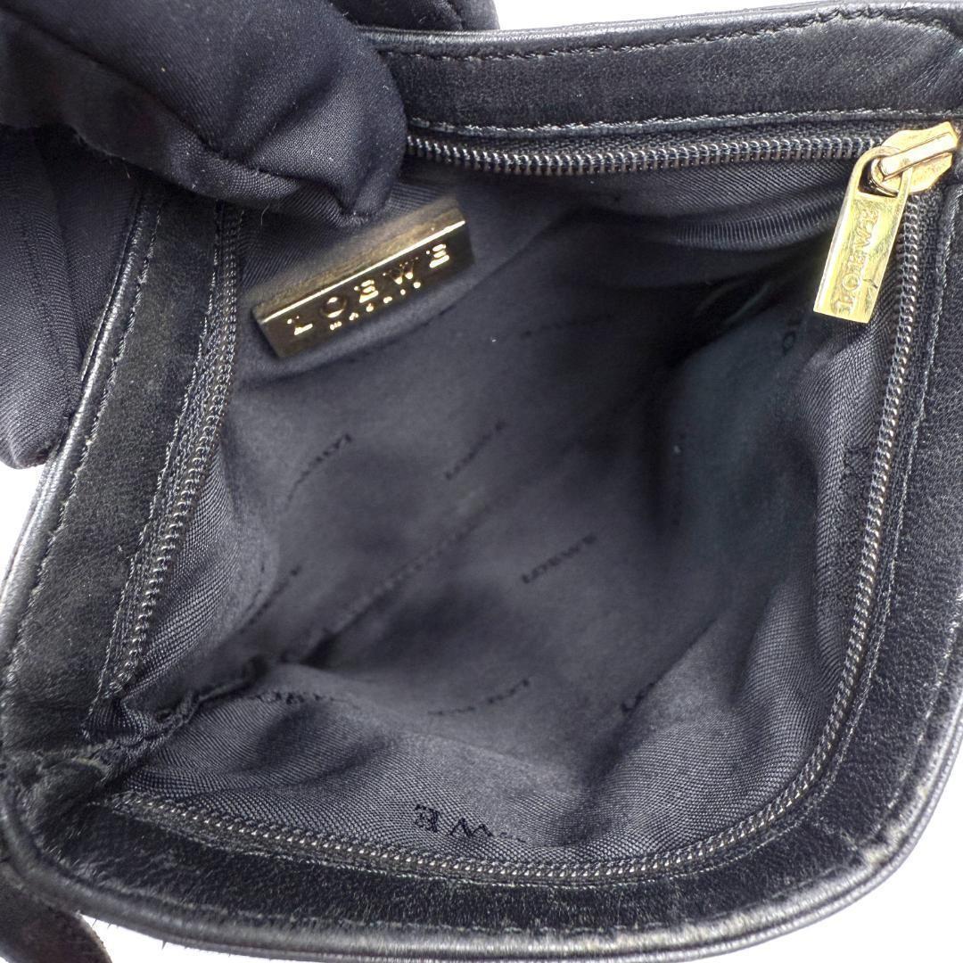 LOEWE Smartphone Shoulder Mini Bag Purse Logo Leather Black Authentic