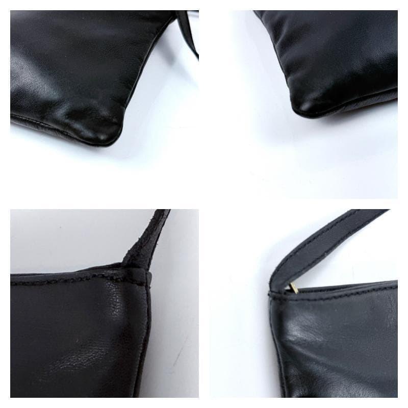 LOEWE Smartphone Shoulder Mini Bag Purse Logo Leather Black Authentic