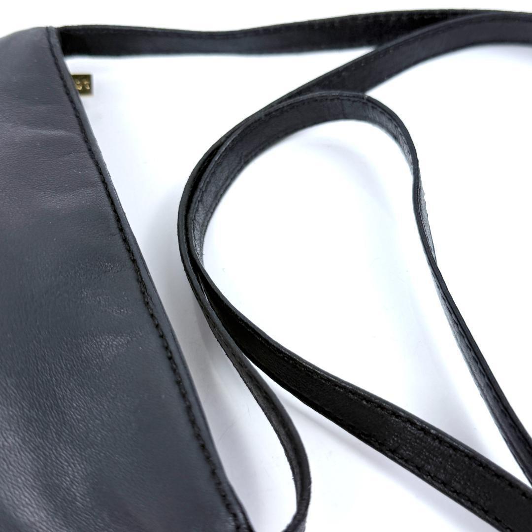 LOEWE Smartphone Shoulder Mini Bag Purse Logo Leather Black Authentic