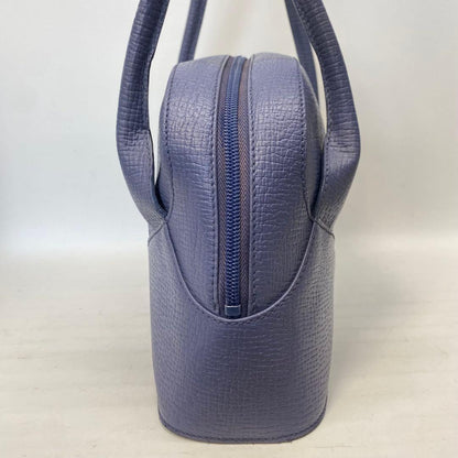 LOEWE Hand Bag Tote Purse Logo Leather Blue Purple Authentic
