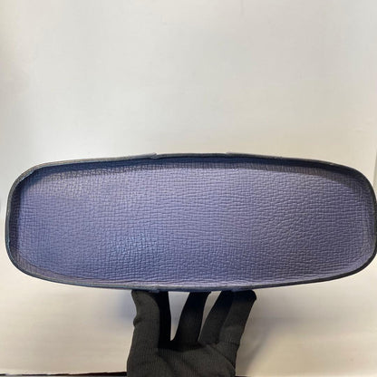 LOEWE Hand Bag Tote Purse Logo Leather Blue Purple Authentic