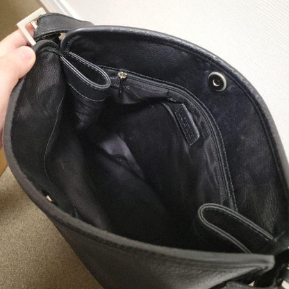 LOEWE Shoulder Bag Purse Anagram Leather Black Authentic