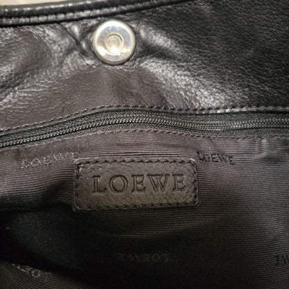LOEWE Shoulder Bag Purse Anagram Leather Black Authentic