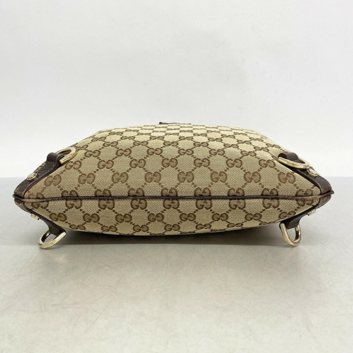 GUCCI Shoulder Bag Purse GG Canvas Brown Beige Authentic