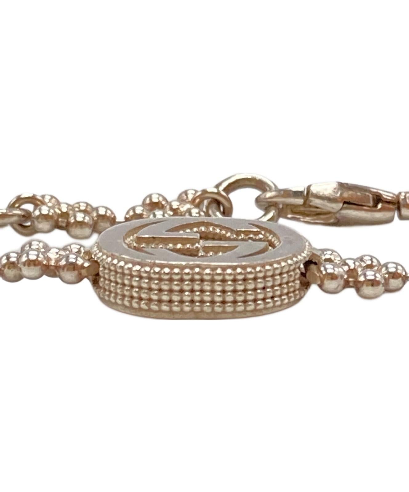 GUCCI Bracelet Bangle Interlocking G Silver 925 Women Accessory Authentic