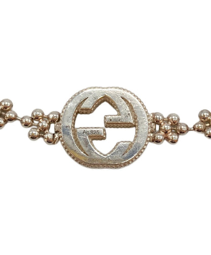 GUCCI Bracelet Bangle Interlocking G Silver 925 Women Accessory Authentic