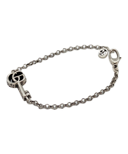 GUCCI Bracelet Bangle Double G key charm Silver Unisex Accessory Authentic