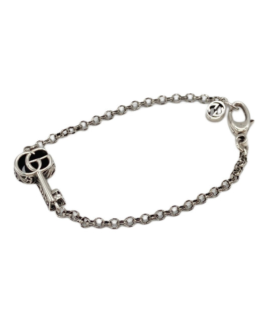 GUCCI Bracelet Bangle Double G key charm Silver Unisex Accessory Authentic