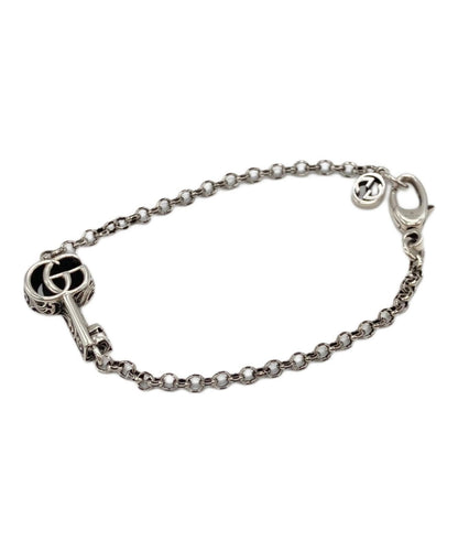 GUCCI Bracelet Bangle Double G key charm Silver Unisex Accessory Authentic