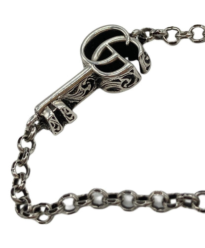 GUCCI Bracelet Bangle Double G key charm Silver Unisex Accessory Authentic