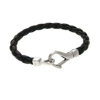 GUCCI Bracelet Bangle Leather Black Women Accessory Authentic