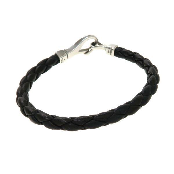 GUCCI Bracelet Bangle Leather Black Women Accessory Authentic