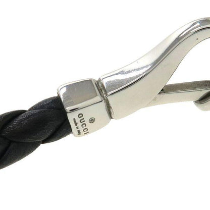 GUCCI Bracelet Bangle Leather Black Women Accessory Authentic