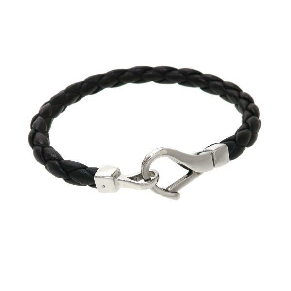 GUCCI Bracelet Bangle Leather Black Women Accessory Authentic