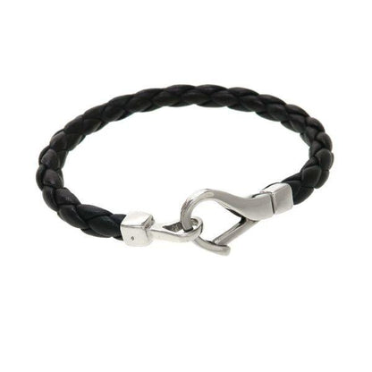 GUCCI Bracelet Bangle Leather Black Women Accessory Authentic