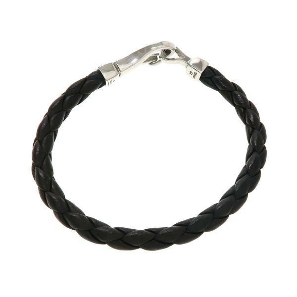 GUCCI Bracelet Bangle Leather Black Women Accessory Authentic