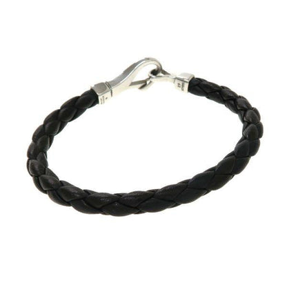 GUCCI Bracelet Bangle Leather Black Women Accessory Authentic