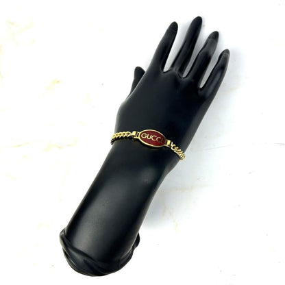GUCCI Bracelet Bangle Old Logo Gold Women Accessory Authentic