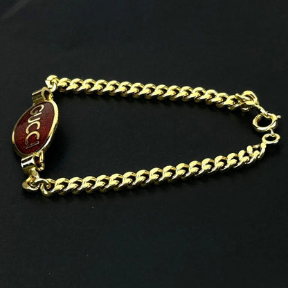 GUCCI Bracelet Bangle Old Logo Gold Women Accessory Authentic