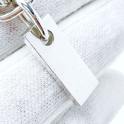 GUCCI Bracelet Bangle logo plate Silver 925 Women Accessory Authentic